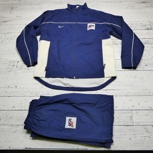 VINTAGE Nike Hockey Team USA Warm Up Suit Jacket and Pants IIHF Olympics Size XL